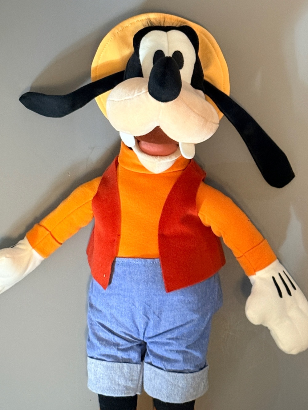 Classic Orange & Red Goofy Plush Toy - Kids Toy Vintage 21”